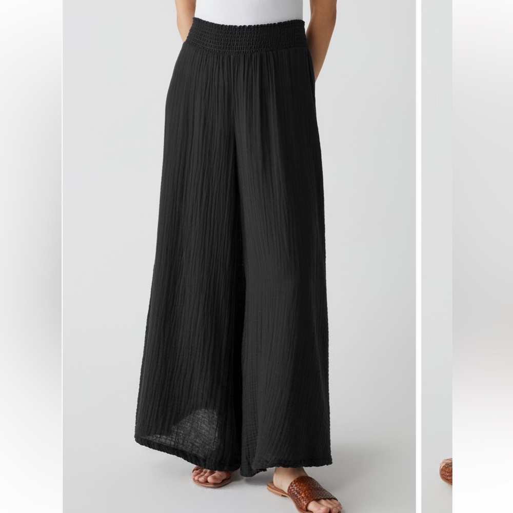 Michael Stars wide-leg guaze pant, Size XS, Black